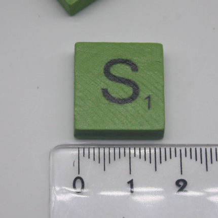 100 Pcs Wooden Scramble Scrabble Letters Tiles - Blue Color Scrambble Tile - 18mm x 20mm - Complete 100 Pcs Set - Wedding Scrapbook