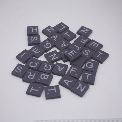 100 Pcs Wooden Scramble Scrabble Letters Tiles - Dusty Purple Color Scrambble Tile - 18mm x 20mm - Complete 100 Pcs Set - Wedding Scrapbook
