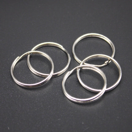 100 pcs 13/16" 20mm Keychain Ring Clasps, Rhodium Plated Strong Split Ring, Thicken Key Clasp, keychain fob, Wholesale Lot Bulk Sale