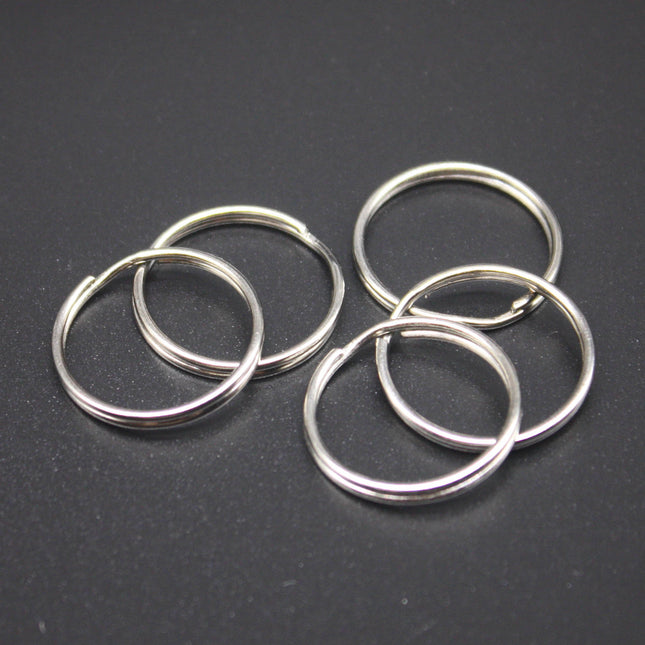100 pcs 13/16" 20mm Keychain Ring Clasps, Rhodium Plated Strong Split Ring, Thicken Key Clasp, keychain fob, Wholesale Lot Bulk Sale