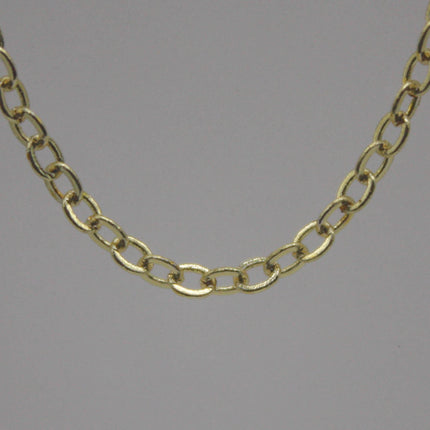 32 Ft Non Tarnish Flat Cable Chain -   18K Gold Flat Chain - 3x1.7mm SOLDER - Anti Tarnish Free Resistant Soldered Cable - AT317F