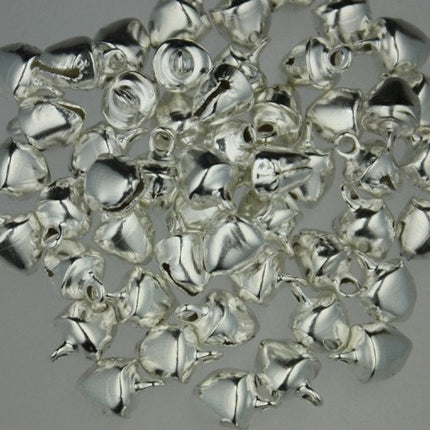 50 pcs silver plated bell drop/charm  - 6mm