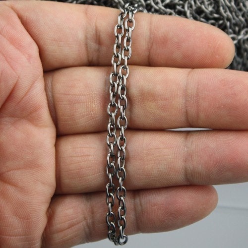10ft. Gunmetal finished cable chain - 5x3.5mm unsoldered link