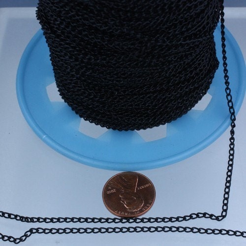 32ft of Black curb chain 2.2 mm - unsoldered Links - 2.2S