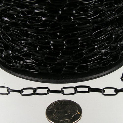 32 ft. of Black Finished Chunky Drawn Cable Chain - 9x4.5mm Unsoldered Link - 9045DR