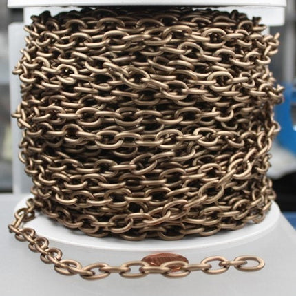 10 ft of Antique Brass Aluminum Light Weight Chunky Style Big Cable Chain - 12.x7mm Unsoldered Link