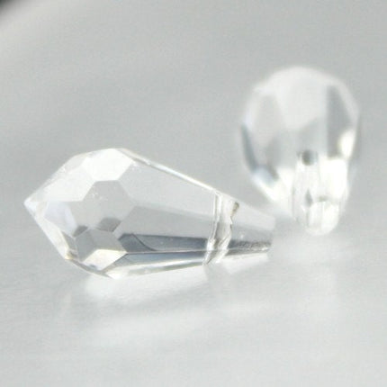 20 pcs of Facet Teardrop quartz in crystal white Color- 16x12mm