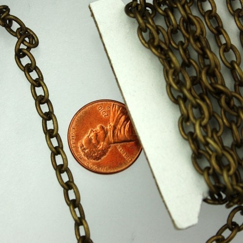 10ft. Antique Brass Heavy Cable Chain - 7.5x6mm