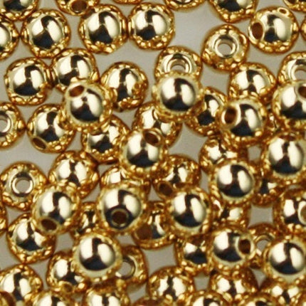 100 solid brass natural round beads - 3.5mm