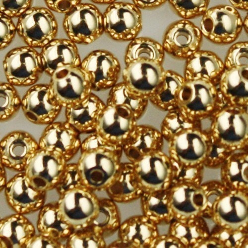 100 solid brass natural round beads - 3.5mm