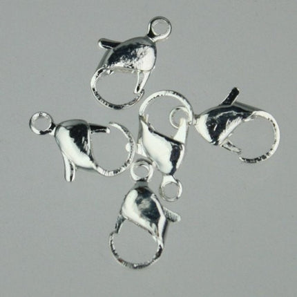 100 pcs of Silver Plated over iron lobster claw clasp 12mm