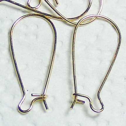 50 pcs of gold plated Kidney earwire 26x12mm