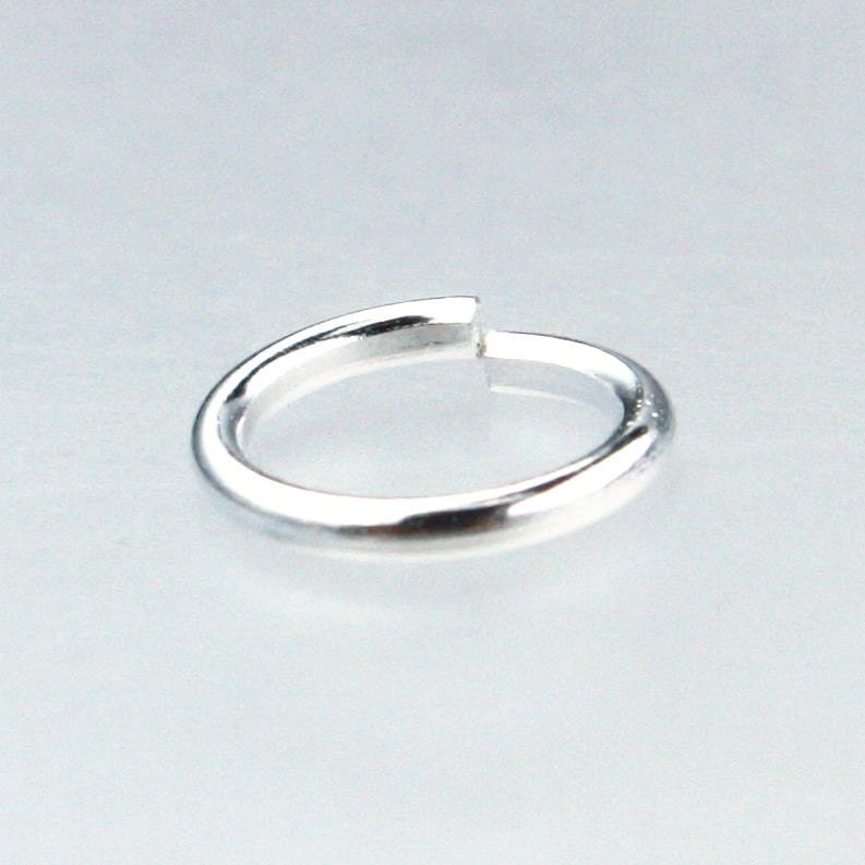 100 pcs Sterling Silver Plated Jumpring Jump Ring 8mm 16gauge 16G 1.2mm - open link - Ship from California USA