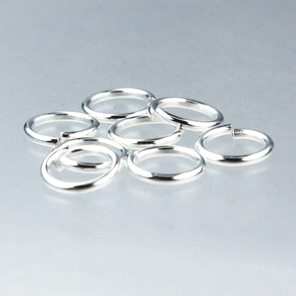 100 pcs Sterling Silver Plated Jumpring Jump Ring 8mm 16gauge 16G 1.2mm - open link