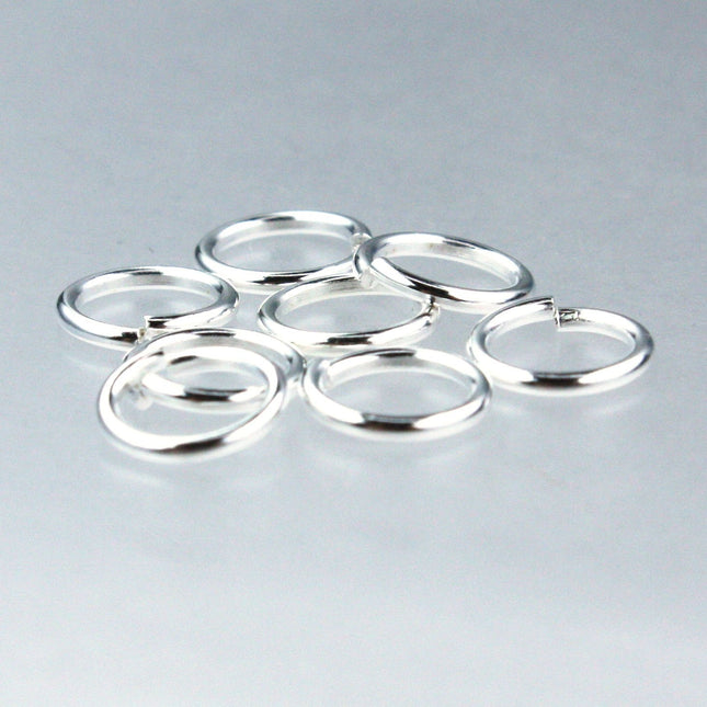 100 pcs Sterling Silver Plated Jumpring Jump Ring 8mm 16gauge 16G 1.2mm - open link