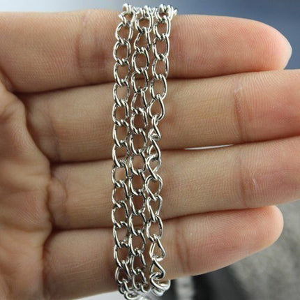 Sample Lot 3 feet Antique Silver Finished Big Chunky Curb Chain - 6.5x4.2mm Unsoldered link - 6542CU