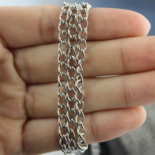 Sample Lot 3 feet Antique Silver Finished Big Chunky Curb Chain - 6.5x4.2mm Unsoldered link - 6542CU