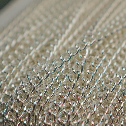 NEW 10 feet Sterling Silver Plated Curb Chain BIG Chunky Sturdy Curb Chain - 3.6mm width 1.0mm Wire Unsoldered - 36CURB