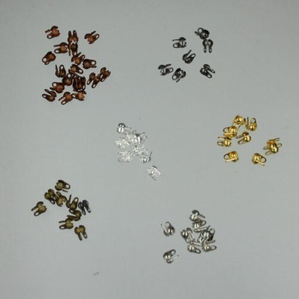 SALE Sale 300pcs of Rhodium Plated ball chain connector for 2.4mm - crimp type