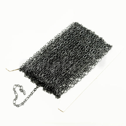10 feet Black Finished SOLDERED BIG Fashion Figure 8 Connector Chain - 4.5x3.8mm Soldered Link FIG8L