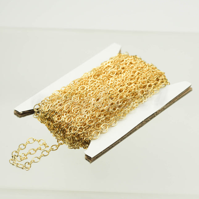 300 feet Tarnish Free FASHION Figural 8 22K Gold Plated SOLDERED BIG Fashion Figure 8 Connector Chain - 4.5x3.8mm Soldered Link jATFIG8L