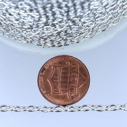 300 ft of Silver Plated Cable Chain - 3.8x2.7mm unsoldered link - 3827CA