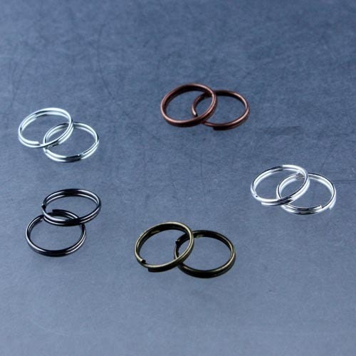 500 pcs of Antique Brass, Antique Copper, Silver, Gunmetal, Rhodium Finished MULTI COLOR Split Rings - 8mm
