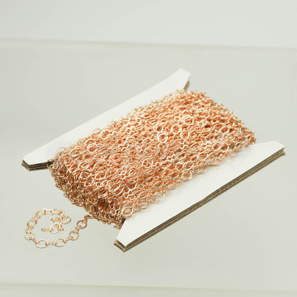 3 ft FASHION Figural 8 Champagne /Pinky Gold Plated SOLDERED BIG Figure 8 Connector Chain - 4.5x3.8mm Soldered Link FIG8L