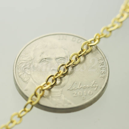 32 feet of Gold Plated Flat Cable Chain 3x3mm Solder Gold Cable Chain -  - 33F