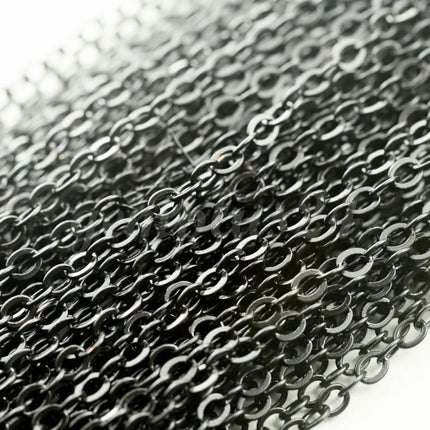 32 feet of Black Finished Flat Cable Chain 3x3mm Solder Black Cable Chain -  - 33F