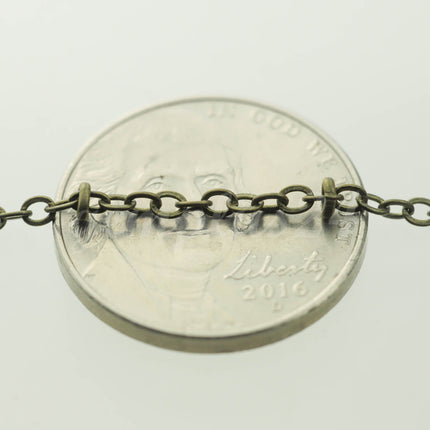 3 ft Antique Brass Satellite Chain Flat BALL Chain - 3x1.7mm SOLDERED link - Antique Bronze Tiny Small Ball Flat Cable - 317SAT