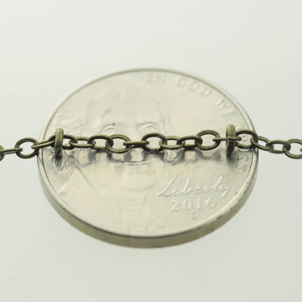 10 ft Antique Brass Satellite Chain Flat BALL Chain - 3x1.7mm SOLDERED link - Antique Bronze Tiny Small Ball Flat Cable - 317SAT