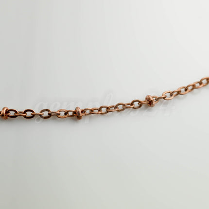 100 ft Antique Copper Satellite Chain Flat BALL Chain - 3x1.7mm SOLDERED link - Antique Bronze Tiny Small Ball Flat Cable - 317SAT