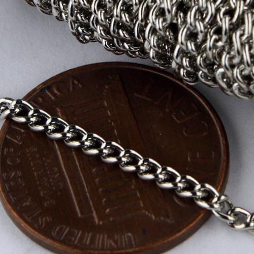 SALE Sale 100ft of Antique Silver Rhodium Plated Curb chain - 2.2mm - Unsoldered Links - 2.2S
