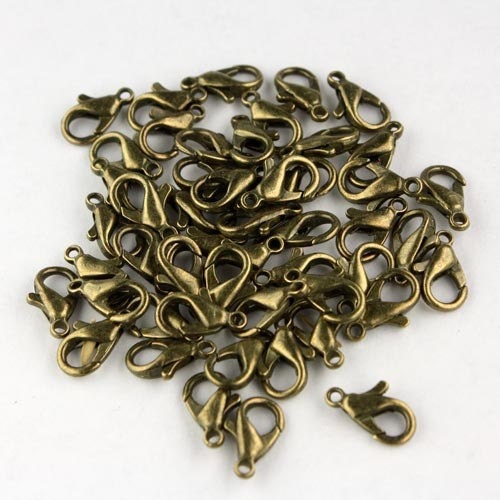Wholesale Lot 500 pcs of Antique Brass Finished on NEW Alloy Lobster claw clasp - 12X7mm - ship from California USA