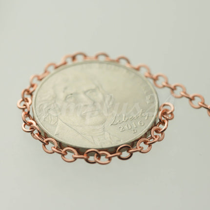 32 feet of Bright Copper Plated Flat Cable Chain 3x3mm Solder Cable Chain -  - 33F