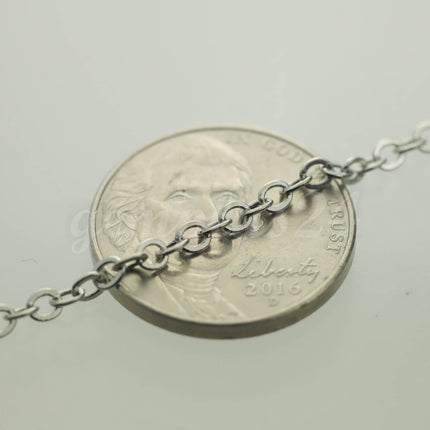 100 feet of Rhodium Plated Flat Cable Chain 3x3mm Solder Rhodium Cable Chain -  - 33F