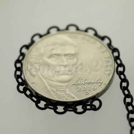 32 feet of Black Finished Flat Cable Chain 3x3mm Solder Black Cable Chain -  - 33F