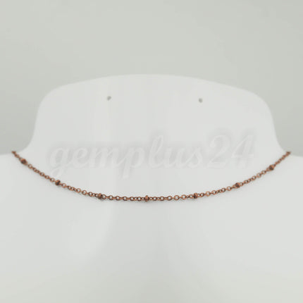 100 ft Antique Copper Satellite Dainty Delicate Chain Flat BALL Chain - 2.4x1.7mm SOLDERED link - Small Ball Flat Cable Chain - 2417SAT