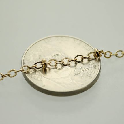3 ft Pinky Gold (Champagne Gold) Plated Satellite Chain Flat BALL Chain - 3x1.7mm SOLDERED link - Dainty Delicate Chain - Bulk - 317SAT