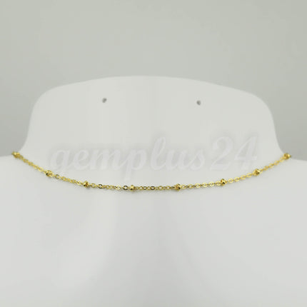 300  ft Pinky Gold (Champagne Gold) Plated Satellite Chain Flat BALL Chain - 2.4x1.7mm SOLDERED link - Dainty Chain - Wholesale  - 2417SAT