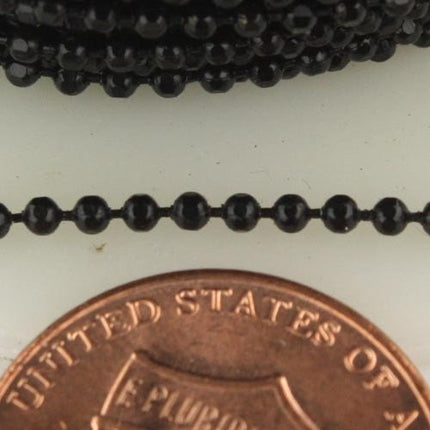 Black facet BALL Chain - 10ft. spool of Bulk Ball chain Necklace Bracelet Wholesale - 1.5mm