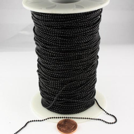 10 feet Black facet Sparking BALL Chain - 1.5mm w/ FREE 10 connectors (Crimp) - Bulk Ball chain Necklace Bracelet Wholesale