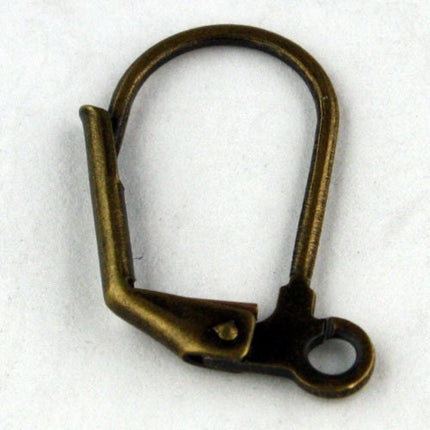 50 Antique Brass Leverback Earrings earwire Antique Bronze - 10.5X19mm