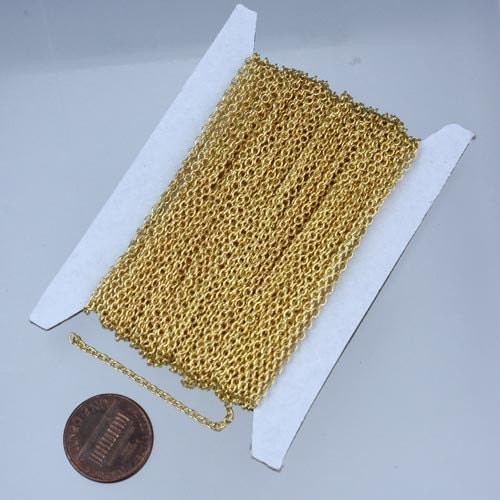100 ft of Gold Plated Round SOLDERED Cable Chain - 2.6x2.1mm SOLDERED Link - 2621S