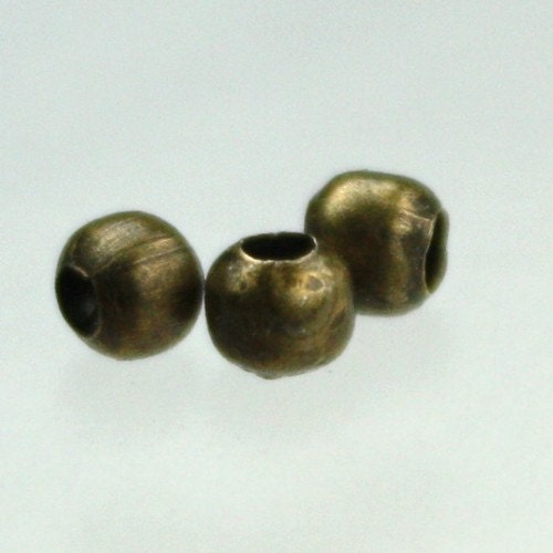 500 pcs of Antique Brass Plated Round Spacer Beads - 3.2mm