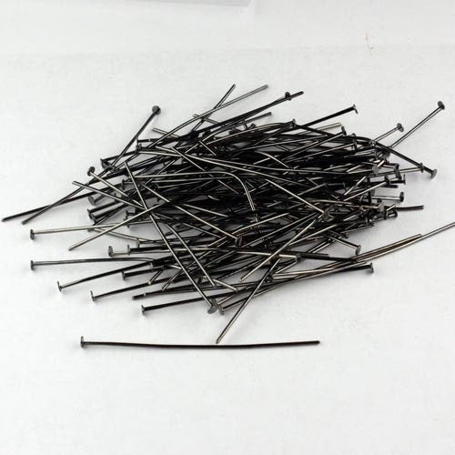 SALE Sale 250pcs of Gunmetal finished Big Head Heavy Head Pin - 2inch 2.4mm head 20Gauge