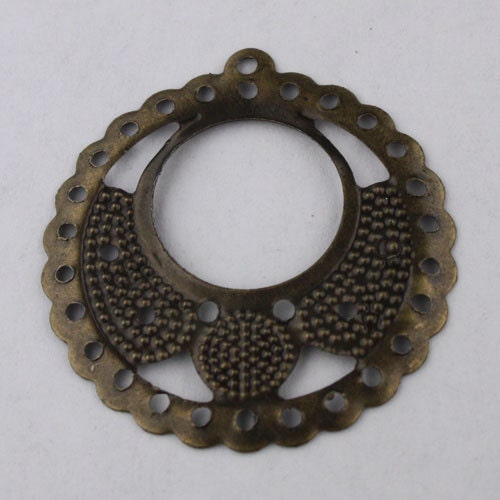 10 pcs of Antiqued brass filigree drop Dangle Earring Dangle Drop - 27.5x26mm