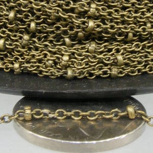 32 feet of Antique Bronze Bulk Chain, Tiny Antique Brass Cable BALL Chain - 2.0x1.4mm SOLDERED Sattellite Chain - 2014SAT