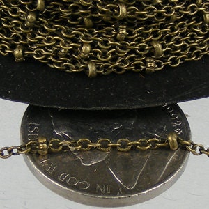 10 feet of Antique Bronze Chain Bulk Chain, Tiny Antique Brass Cable BALL Chain - 2.0x1.4mm SOLDERED Satellite Chain - 2014SAT
